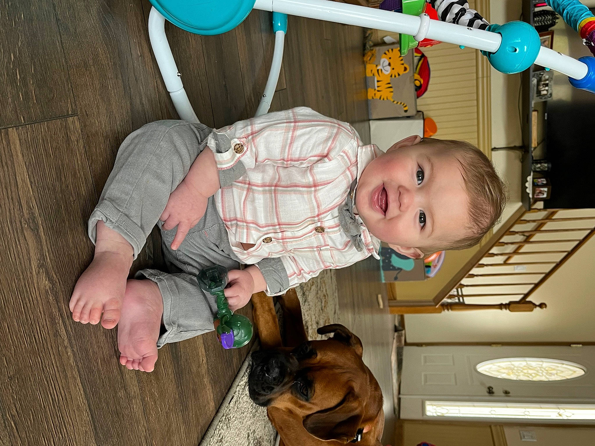 Jessie joined the competition — help win amazing prizes! baby, baby_products, baby_safety, baby_toddler_clothing, baby_toys, child, comfort, fun, happy, mammal, organ, people, person, play, room, sitting, smile, toddler, toy, vertebrate