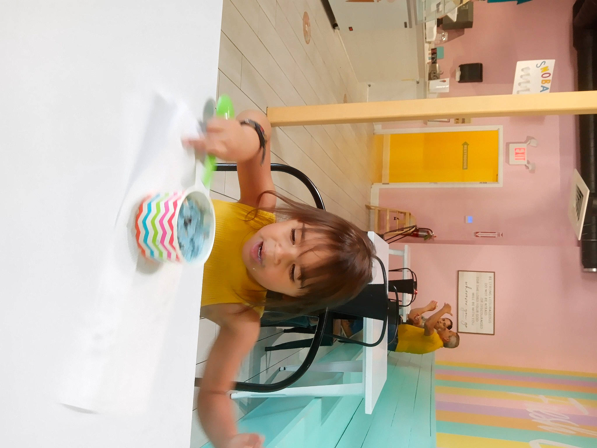 Chyann joined the competition — help win amazing prizes! balloon, ceiling, chair, child, engineering, flooring, fun, leisure, machine, person, play, room, shelving, t_shirt, toddler, visual_arts, wood