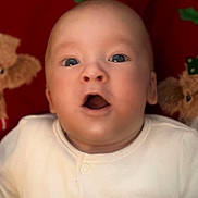 Tjay joined the competition — help win amazing prizes! baby, child, closeup, cozy, cute, expression, face, festive, holiday, indoors, infant, mouth_open, newborn, portrait, red_background, reindeer_toy, soft_toys, white_clothing, wide_eyes, winnie_the_pooh