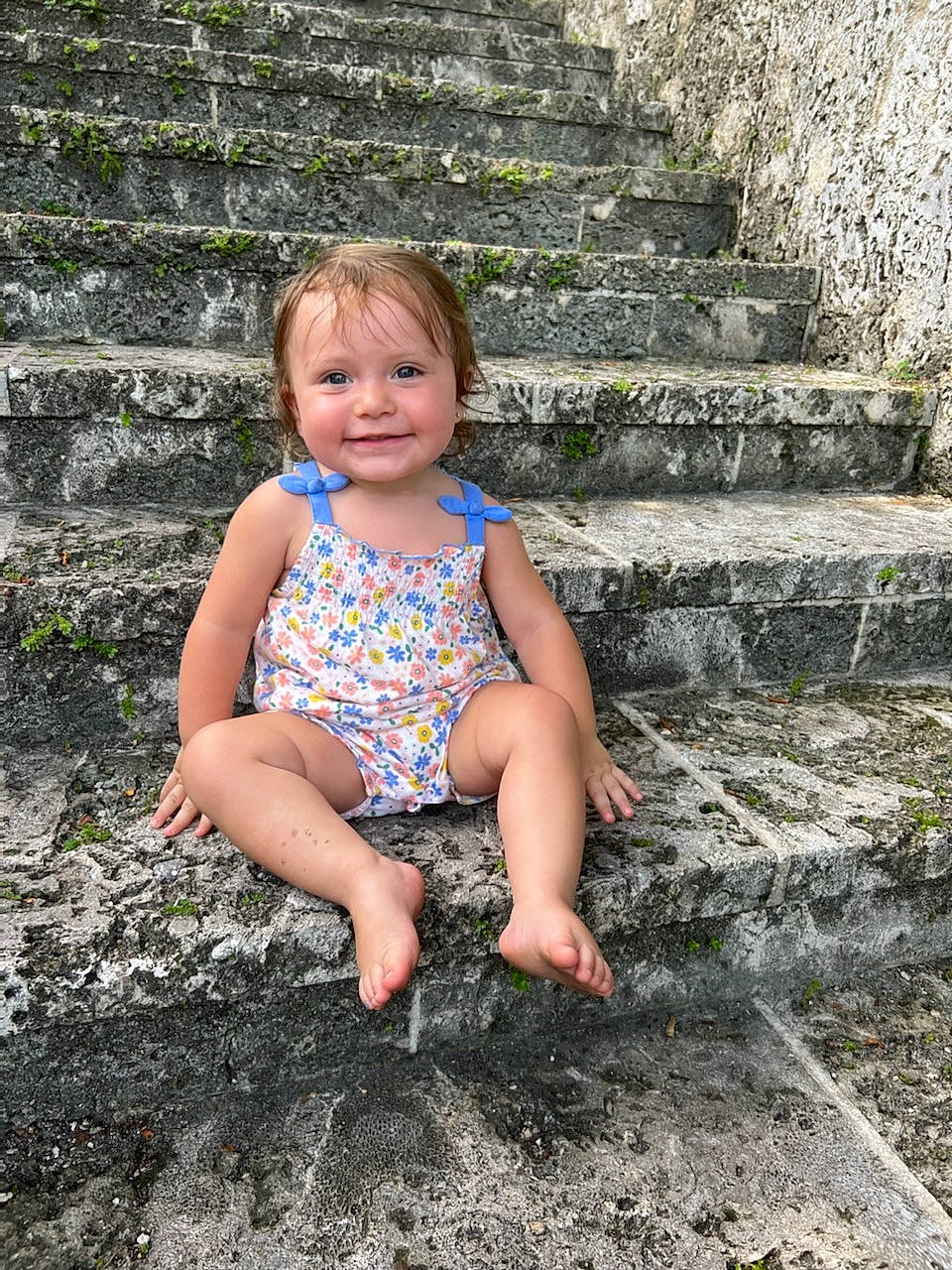 Ariyah joined the competition — help win amazing prizes! baby_toddler_clothing, blond, brick, eye, flash_photography, fun, grass, hair, happy, head, human_leg, joy, leaf, leg, leisure, people_in_nature, person, skin, smile, toddler