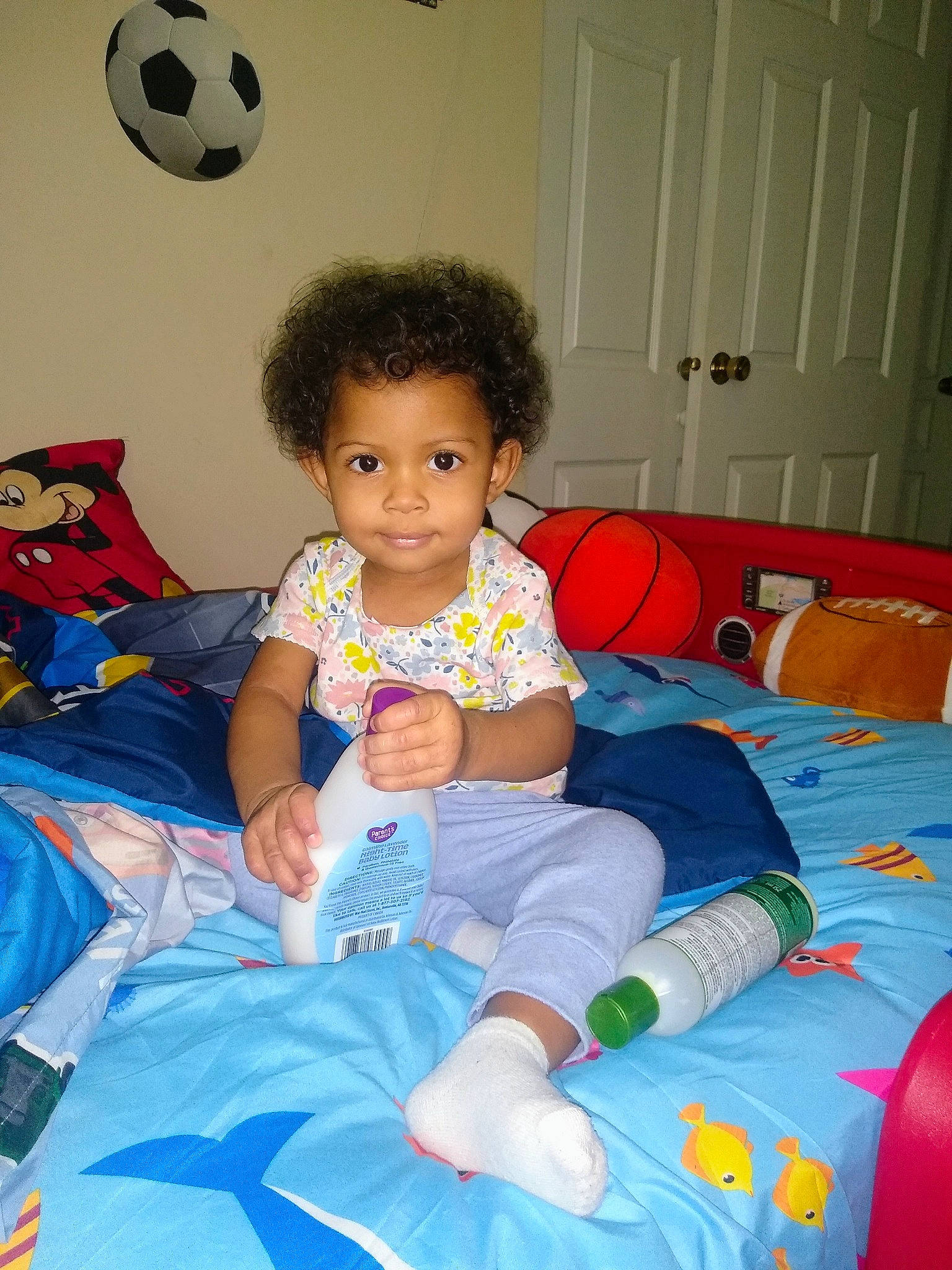 Ella Rose joined the competition — help win amazing prizes! baby, baby_toddler_clothing, ball, child, comfort, door, event, fun, happy, lap, leisure, party, person, play, red, room, sitting, t_shirt, toddler, toy