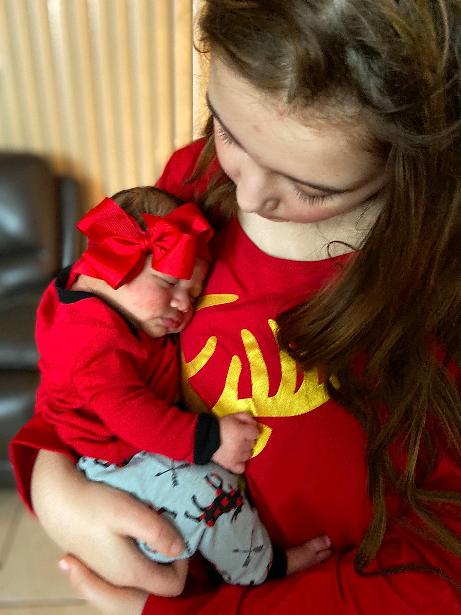 Harmonee joined the competition — help win amazing prizes! baby, child, finger, hand, happy, headwear, hug, leg, person, play, red, smile, toddler