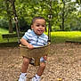 toddler, child, swing, playground, park, outdoor, smiling, happy, trees, bench, grass, shoes, clothing, woodchips, summer, recreation, cute, person, young, fun