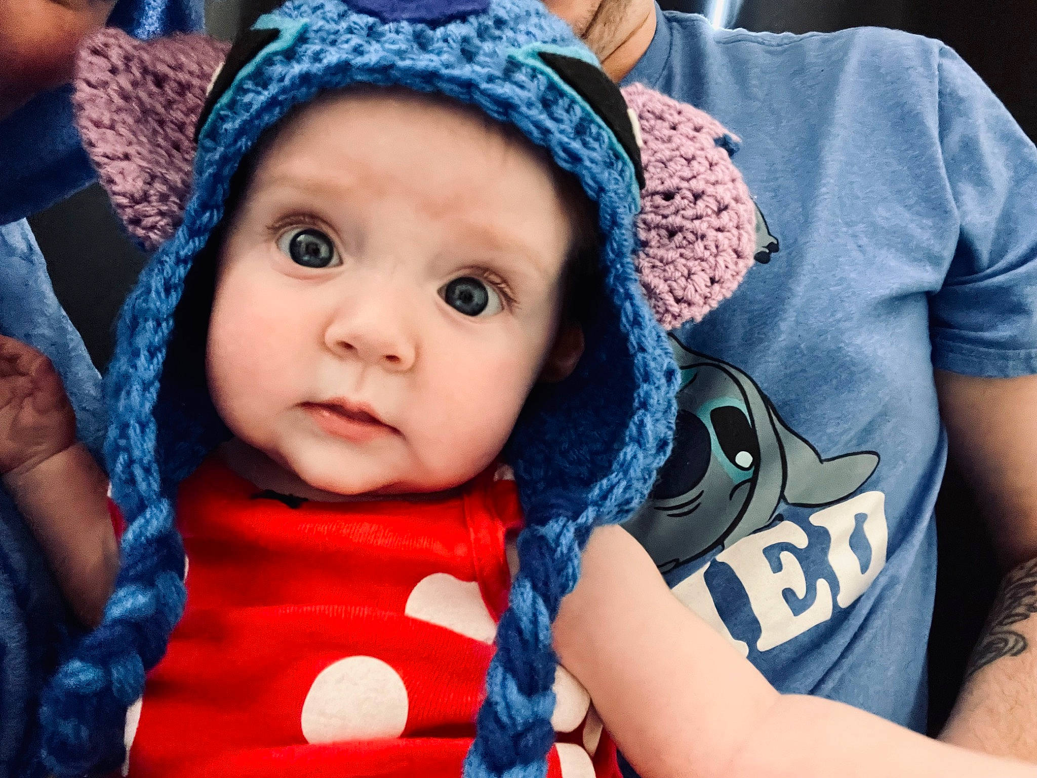 Juniper Rose joined the competition — help win amazing prizes! azure, baby, baby_toddler_clothing, blue, cap, cheek, close_up, cool, electric_blue, eye, flash_photography, fun, happy, headgear, headwear, iris, knit_cap, lip, person, purple