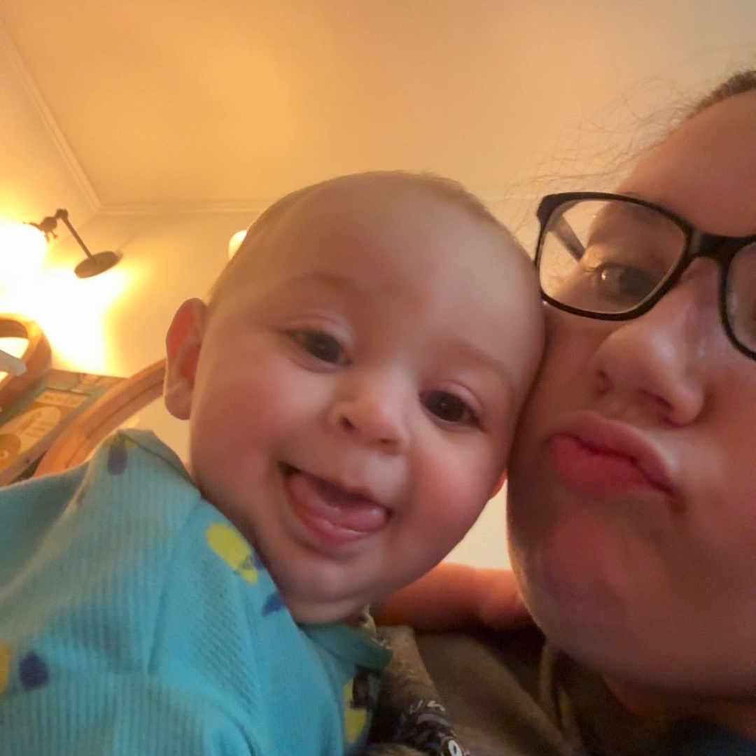 Corbin-James joined the competition — help win amazing prizes! affection, baby, child, closeup, cute, face, family, glasses, happy, head, human, indoor, lamp, light, pattern, person, smile, sweatshirt, tongue, wall