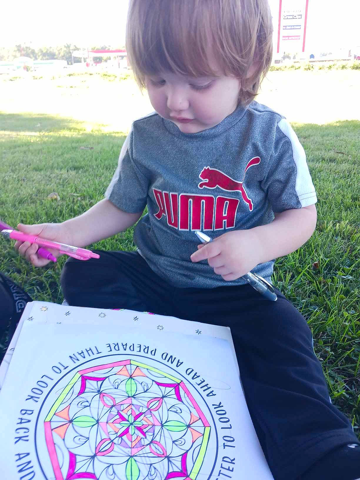 Zander joined the competition — help win amazing prizes! art, artist, baby_toddler_clothing, child, design, drawing, event, fun, grass, leaf, leisure, magenta, pattern, person, pink, plant, recreation, sleeve, t_shirt, toddler