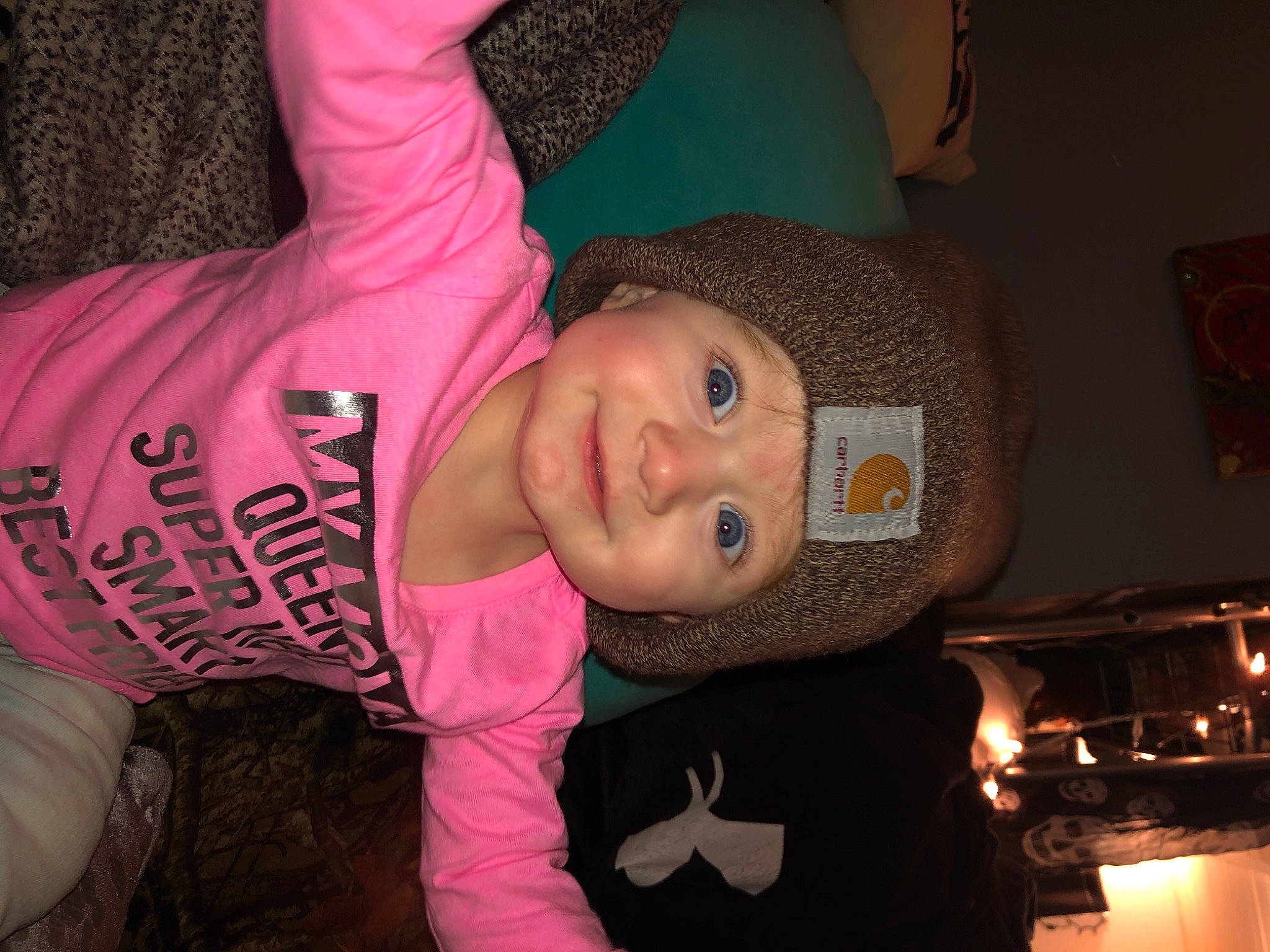 Waverly joined the competition — help win amazing prizes! baby_toddler_clothing, beanie, cap, cheek, child, cool, elbow, fashion, fun, hat, headgear, headwear, joy, knit_cap, magenta, mouth, person, pink, room, sleeve