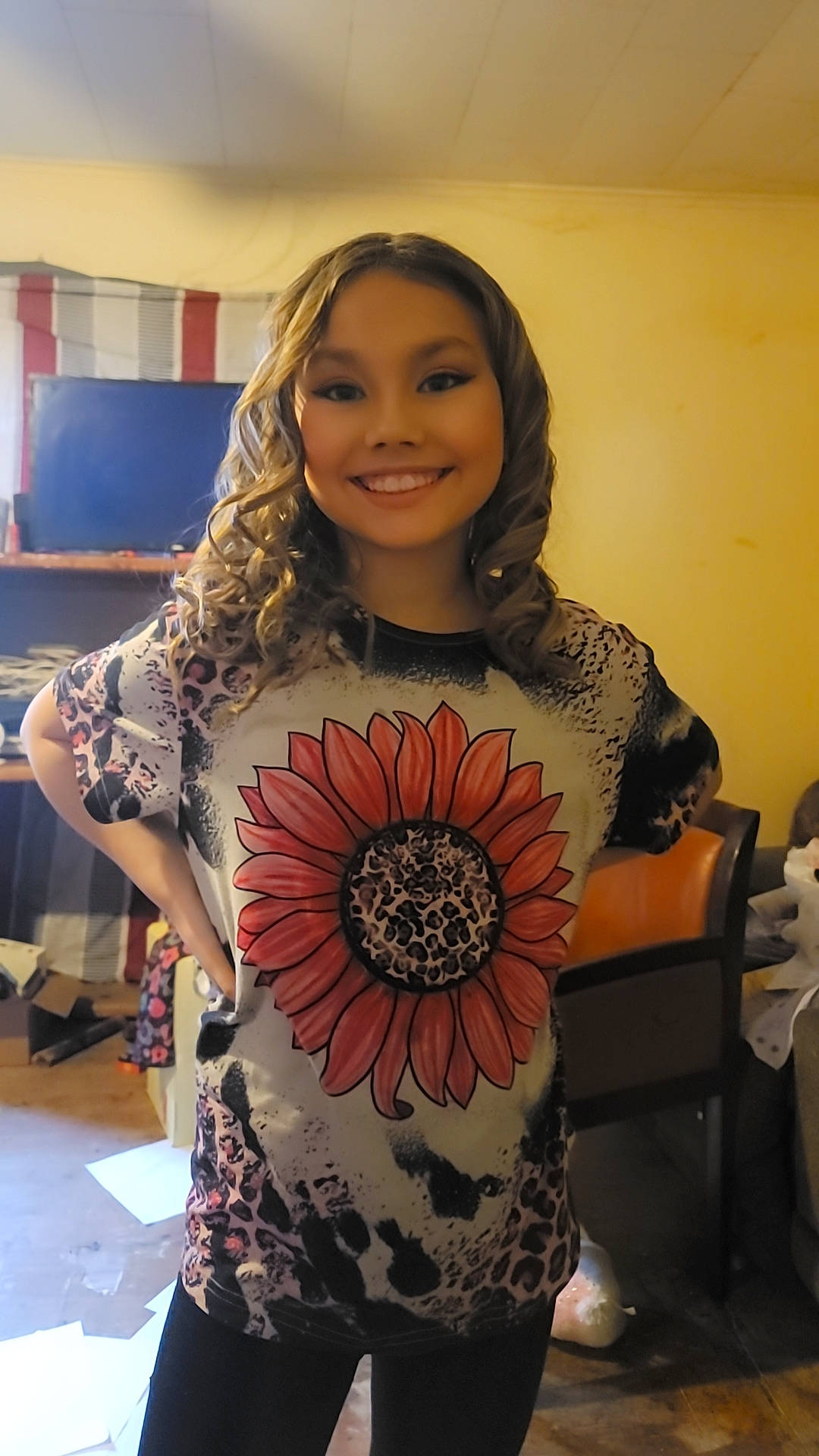 Sofia joined the competition — help win amazing prizes! chair, day_dress, electric_blue, event, fashion_design, flower, hairstyle, happy, human_body, jewellery, joy, long_hair, necklace, pattern, person, plant, shoulder, sleeve, smile, thigh