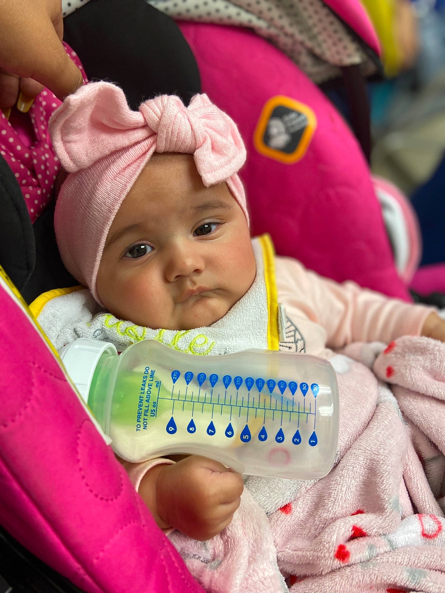 Jayleen joined the competition — help win amazing prizes! baby, child, headgear, person, pink, product, skin, smile, toddler