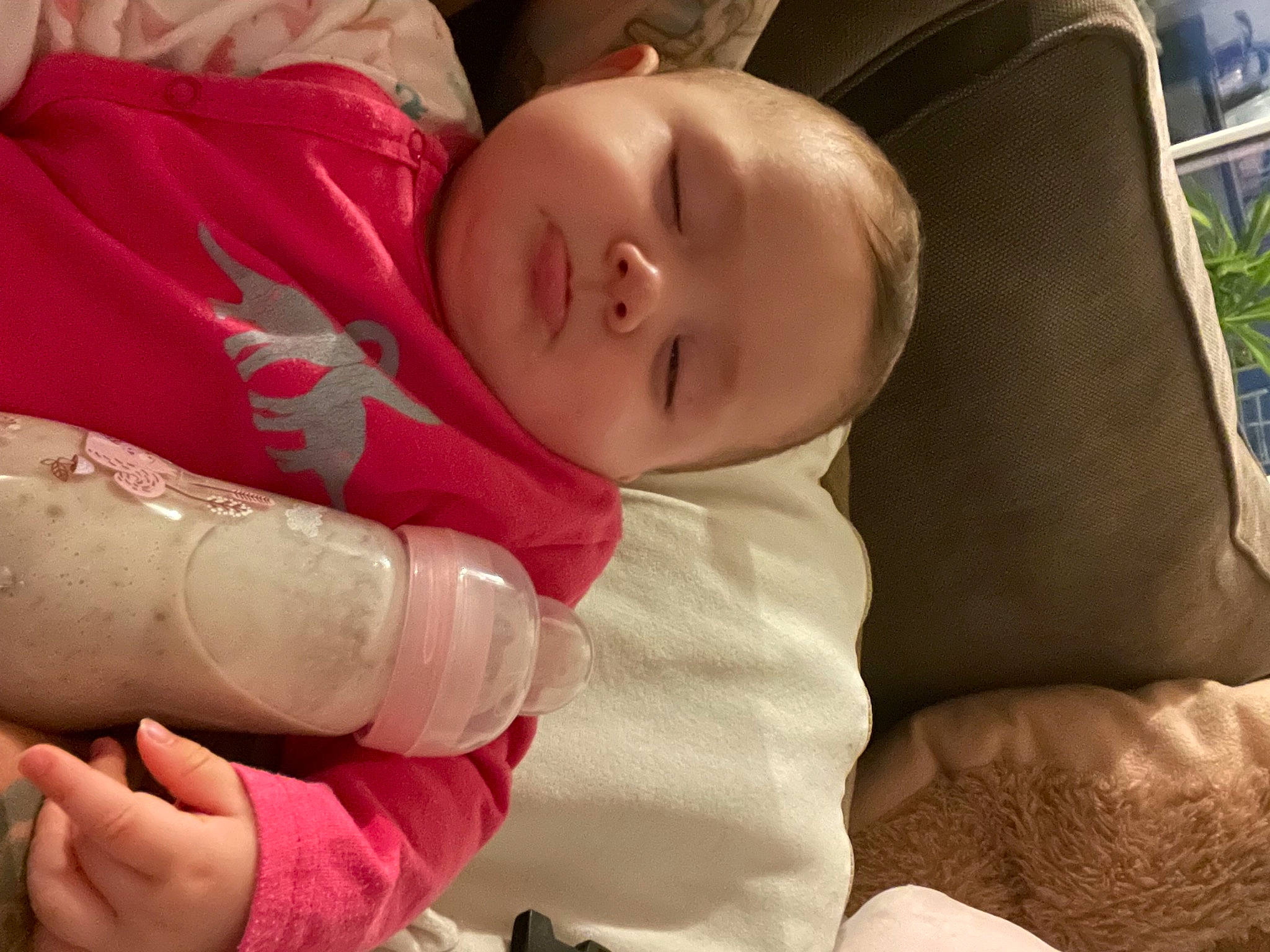 Anastasiya participe au concours pour gagner de l'argent avec cette photo : baby, baby_products, baby_toddler_clothing, bedtime, cheek, child, comfort, drinkware, finger, gesture, linens, nail, nap, person, pink, skin, sleeve, smile, thumb, toddler