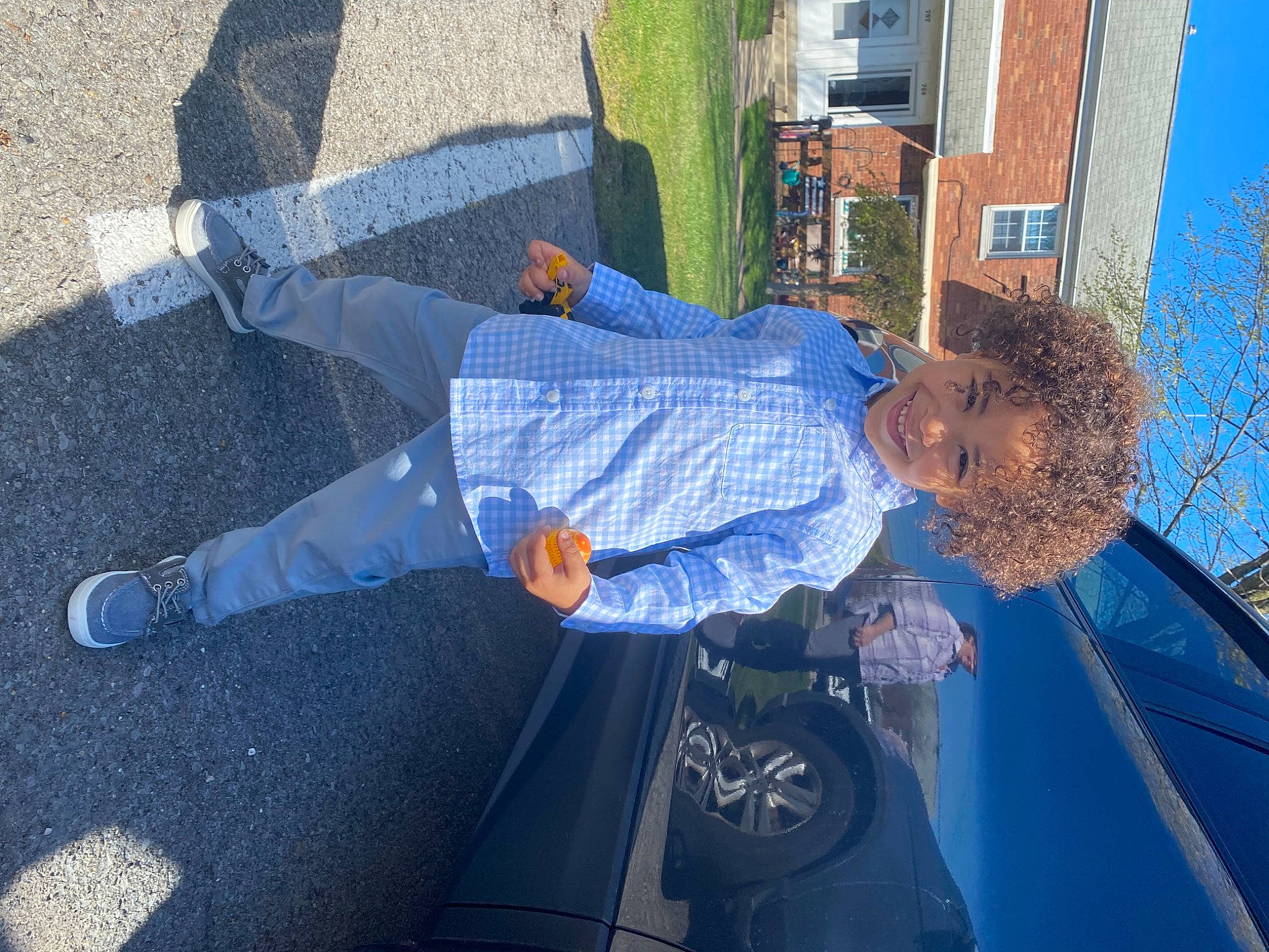 Kayden joined the competition — help win amazing prizes! asphalt, auto_part, automotive_exterior, automotive_window_part, blue, car, denim, electric_blue, family_car, fun, hood, human_leg, joy, leisure, luxury_vehicle, motor_vehicle, person, road_surface, sidewalk, vehicle_door
