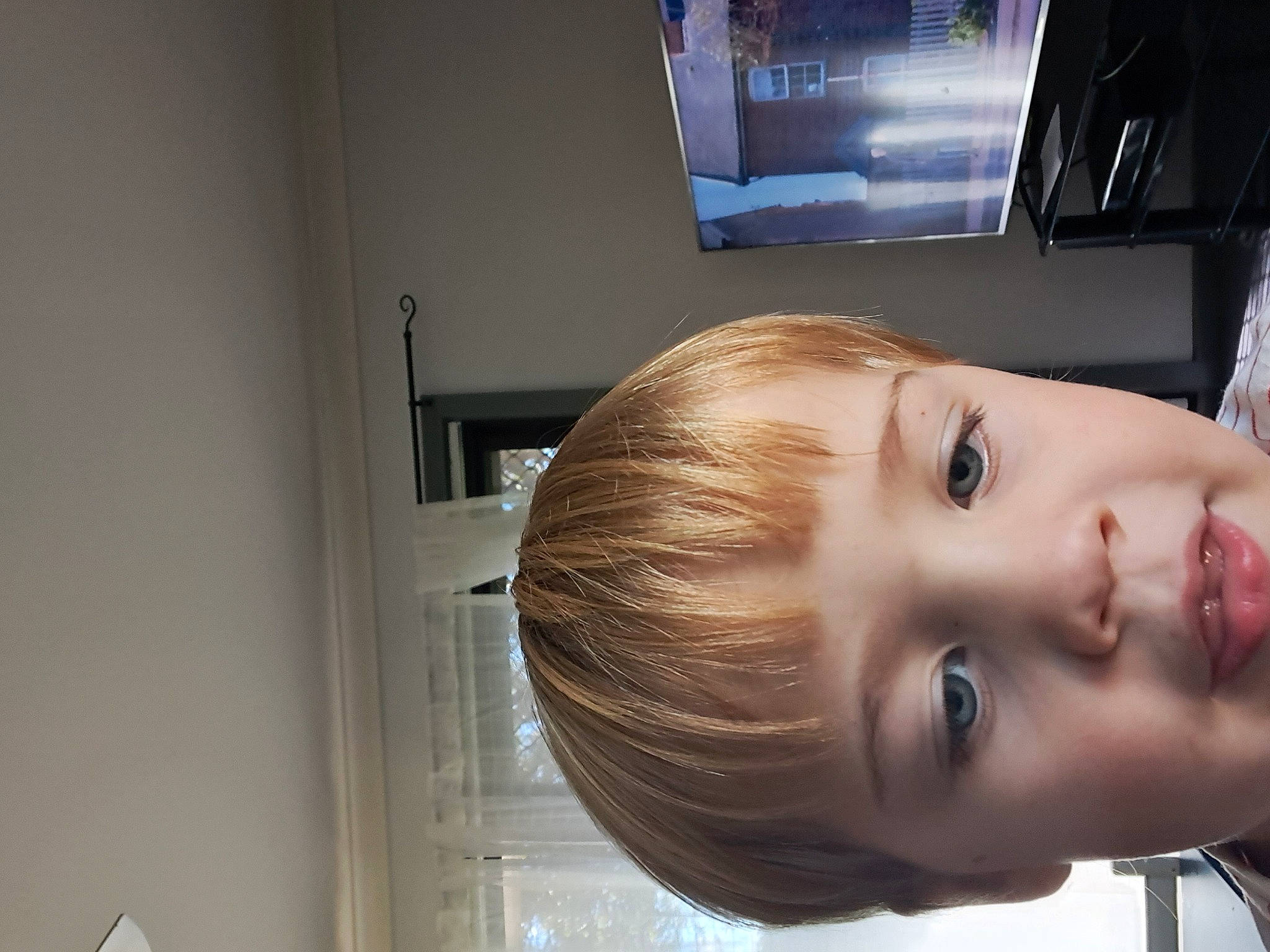 Owen is registered to the contest to win money with this photo: cheek, child, dress, eyelash, flash_photography, fun, jaw, nose, person, portrait_photography, room, smile, toddler, window, wood