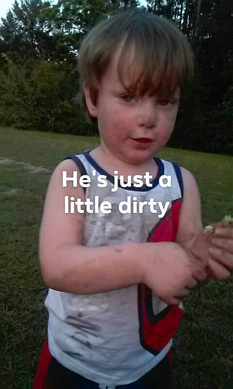 Gerald joined the competition — help win amazing prizes! arm, baby, cheek, child, cool, fun, grass, lawn, person, play, sleeve, smile, summer, t_shirt, toddler