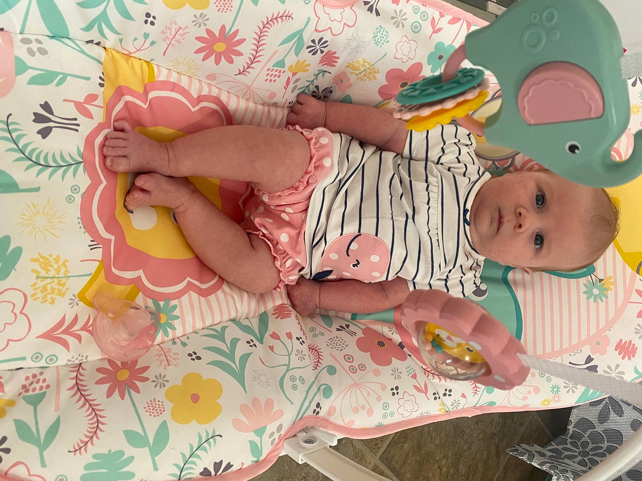 Laikyn joined the competition — help win amazing prizes! arm, art, baby, baby_products, baby_toddler_clothing, cheek, child, dress, hand, happy, human_body, linens, pattern, peach, person, pink, product, room, skin, textile