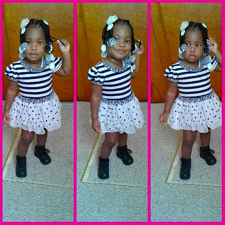 Honesty joined the competition — help win amazing prizes! black_boots, carpet, child, cute, door, fashion, frame, girl, hair_accessories, indoor, photography, polka_dot, portrait, pose, smiling, standing, striped_dress, toddler, triptych, young