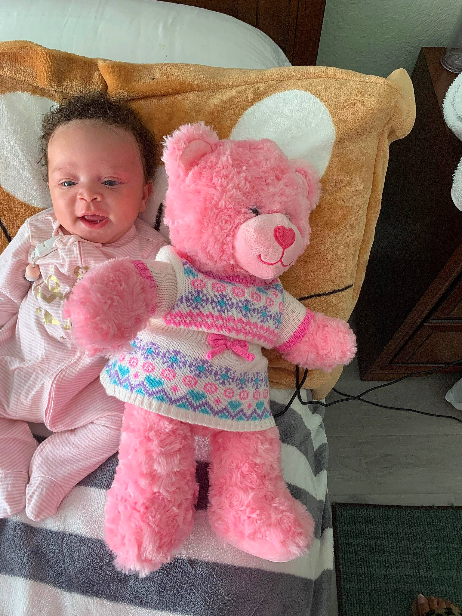 Princess Kali is registered to the contest to win money with this photo: baby, baby_products, baby_toys, child, person, pink, plush, product, stuffed_toy, teddy_bear, textile, toddler, toy