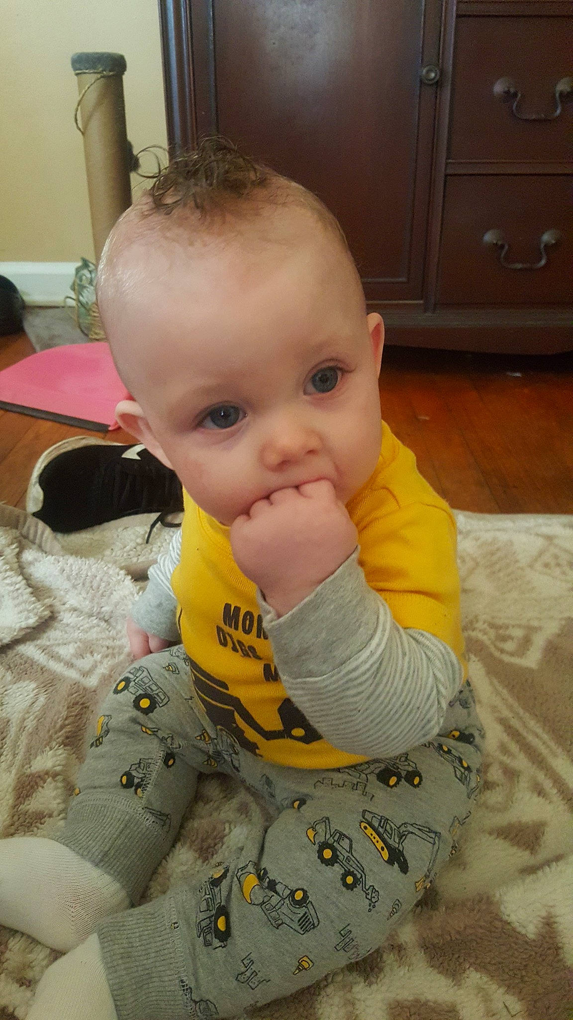 Justin Jr joined the competition — help win amazing prizes! baby, cheek, child, eye, face, forehead, head, iris, lip, mouth, nose, person, skin, toddler