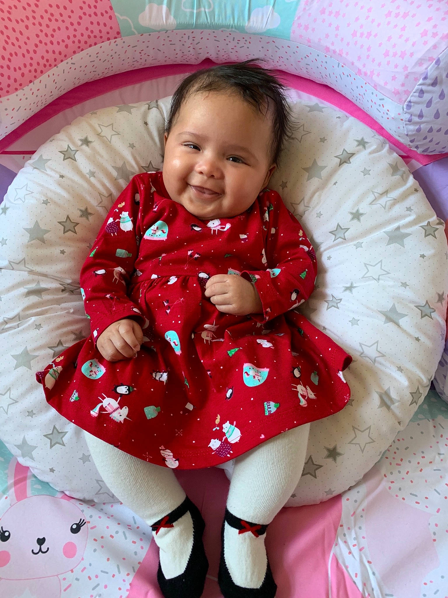 Dolly joined the competition — help win amazing prizes! baby_products, child, design, girl, happiness, infant, joy, pattern, person, pink, product, red, skin, smile, textile, toddler