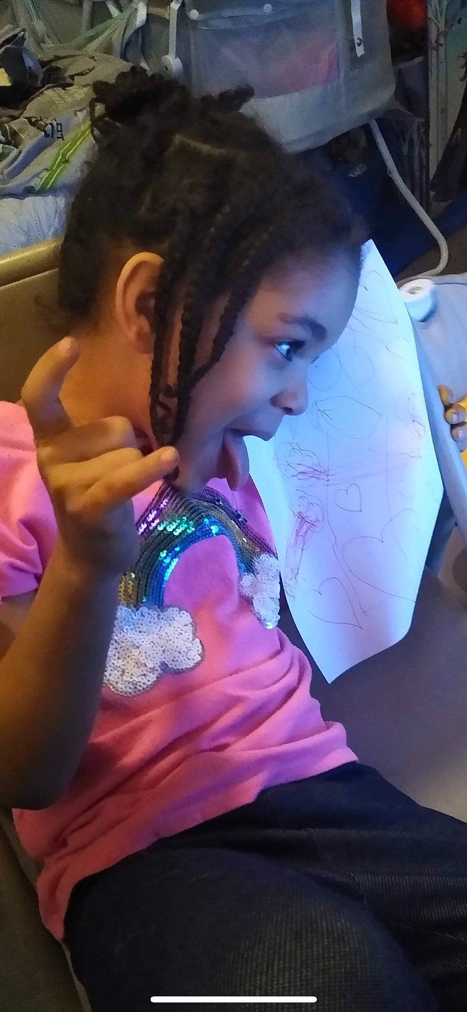 Naomi joined the competition — help win amazing prizes! abdomen, arm, black_hair, child, ear, elbow, event, eyebrow, eyelash, fun, gesture, hairstyle, happy, jewellery, long_hair, mouth, neck, person, purple, skin