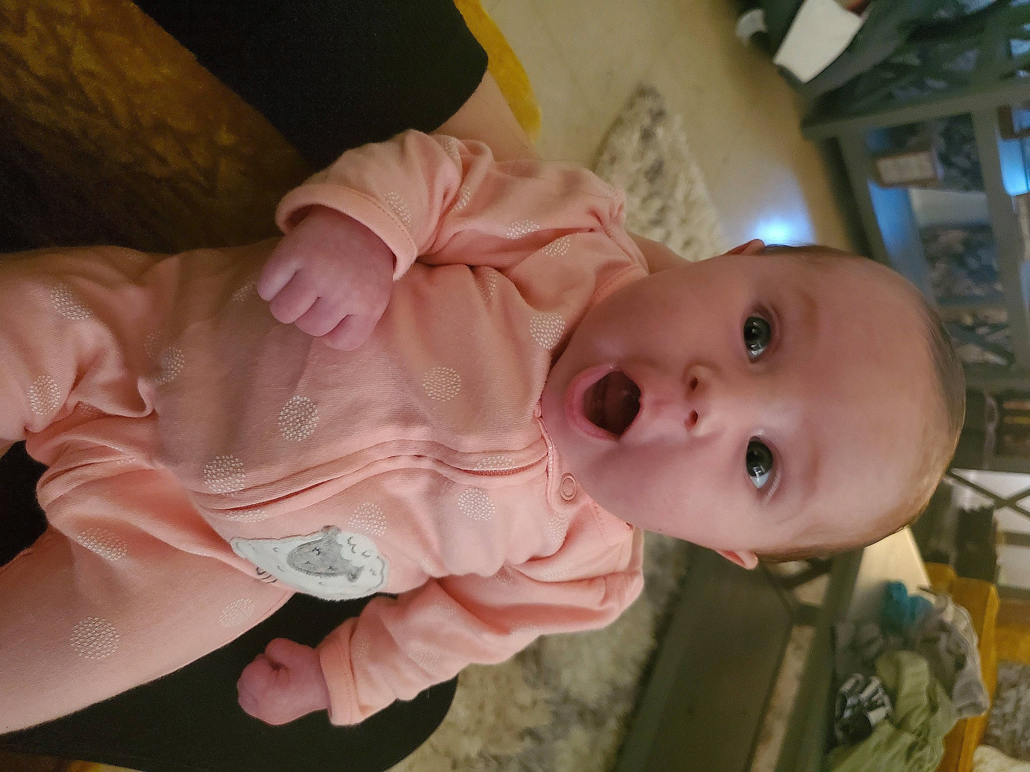 Emberlee is registered to the contest to win money with this photo: baby, baby_products, cheek, child, eye, finger, head, mouth, person, pink, skin, surprise, toddler