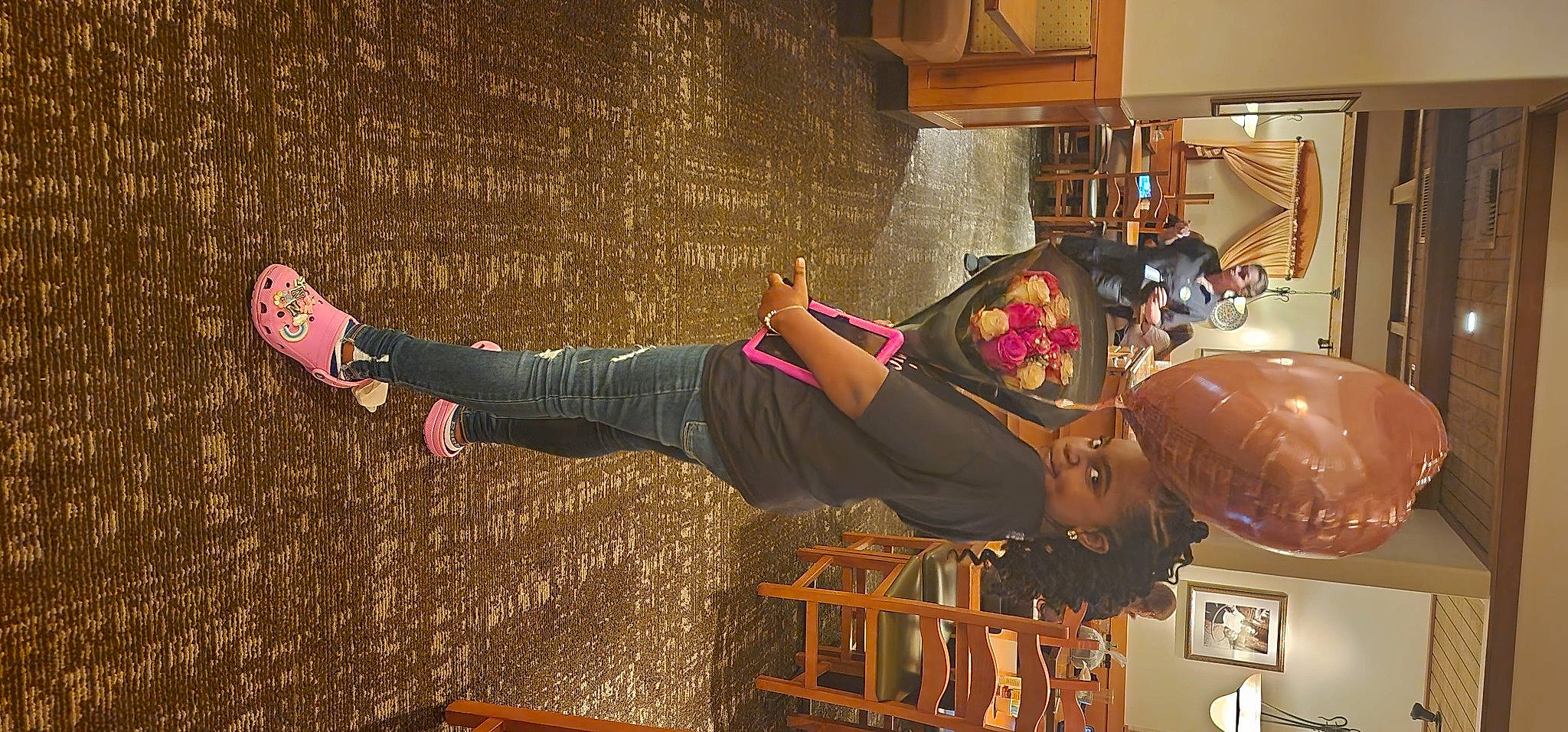 Kaylynn is registered to the contest to win money with this photo: boot, dress, event, fashion_design, flash_photography, flooring, fun, hat, human_leg, knee, leisure, magenta, person, physical_fitness, room, sitting, sportswear, temple, thigh, waist