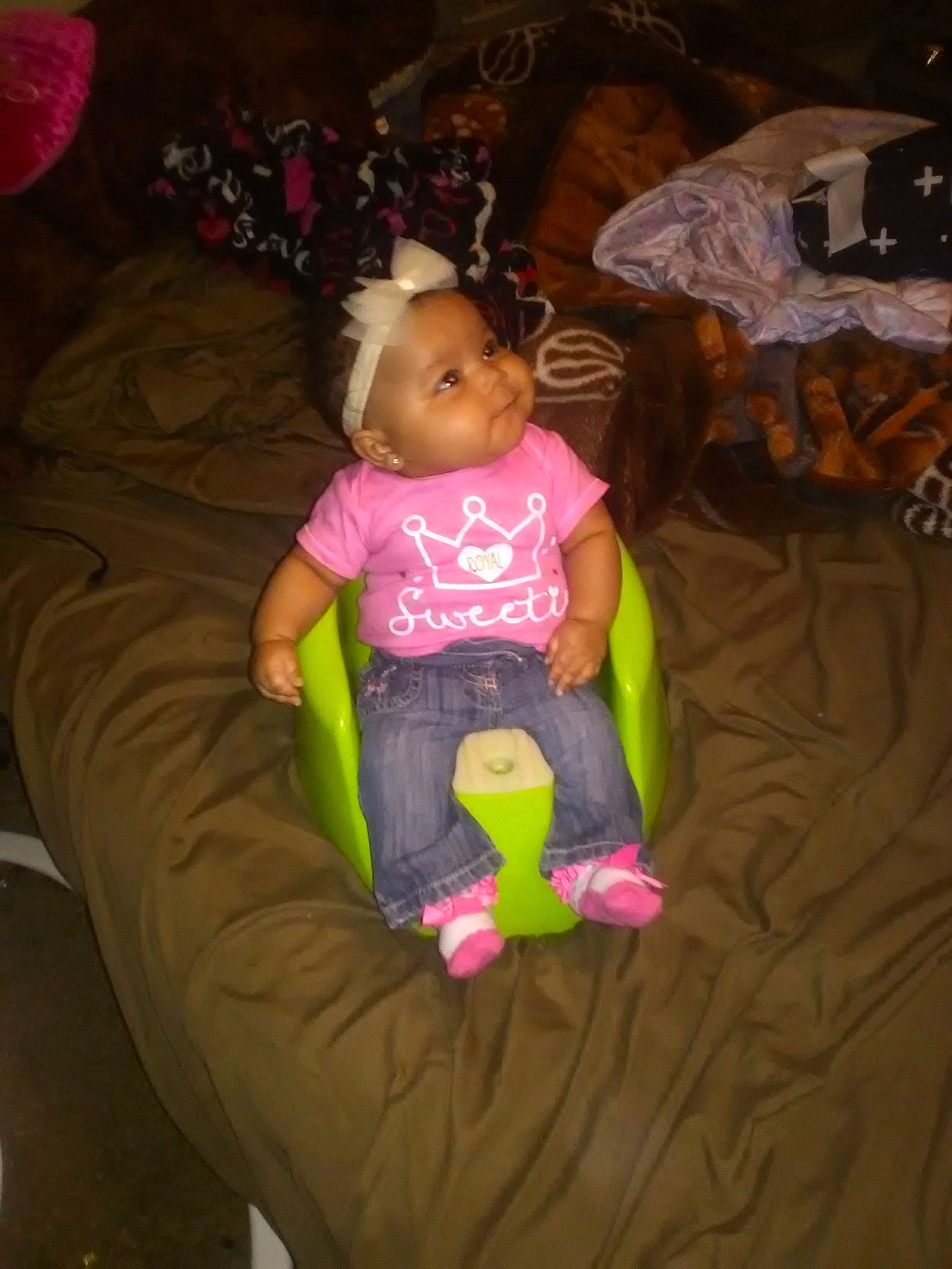 Tori'Yannah joined the competition — help win amazing prizes! baby, baby_products, child, fun, headwear, iris, person, pink, play, product, sitting, skin, smile, toddler, vacation