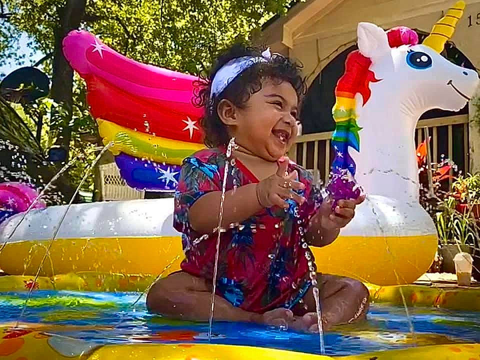 Athena joined the competition — help win amazing prizes! beauty, boats_and_boating_equipment_and_supplies, facial_expression, fun, happy, leisure, mythical_creature, nature, outdoor_recreation, paddle, person, plant, public_space, recreation, smile, summer, toddler, tree, vertebrate, water