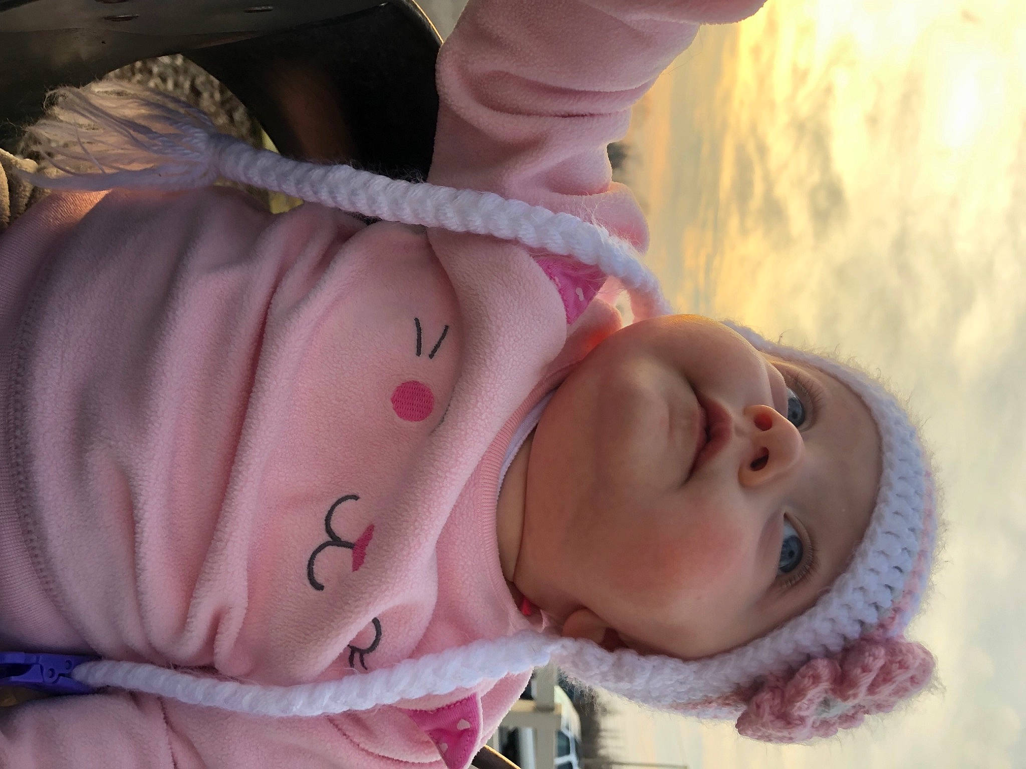 Emorie joined the competition — help win amazing prizes! baby, baby_toddler_clothing, cheek, chin, ear, eye, eyebrow, eyelash, face, headgear, headwear, human_body, lip, mouth, nose, person, pink, skin, textile, toddler