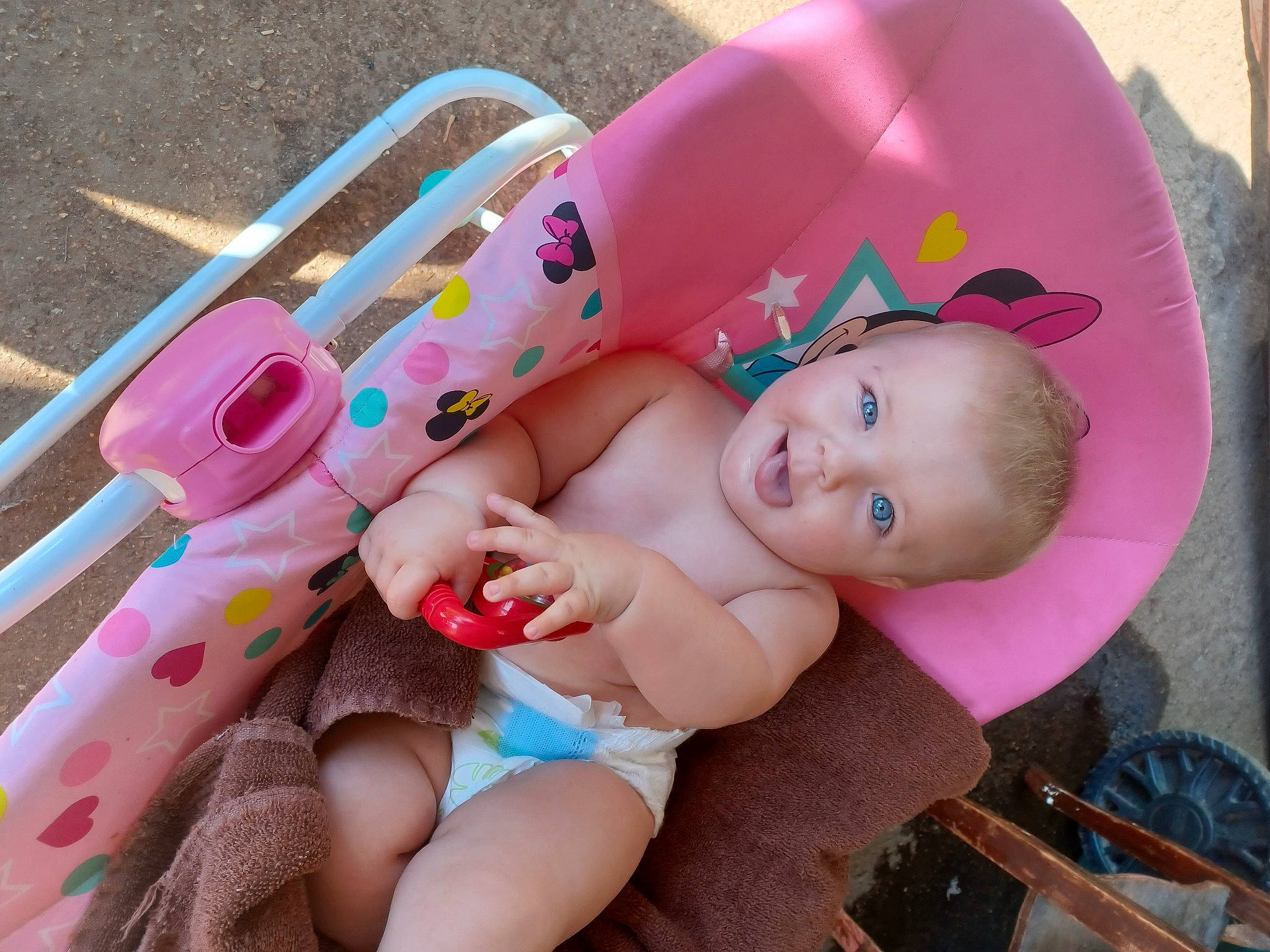 Avery joined the competition — help win amazing prizes! baby, baby_products, baby_toddler_clothing, child, comfort, face, fashion_accessory, foot, fun, hand, happy, human_body, nail, person, pink, product, sitting, skin, textile, thigh