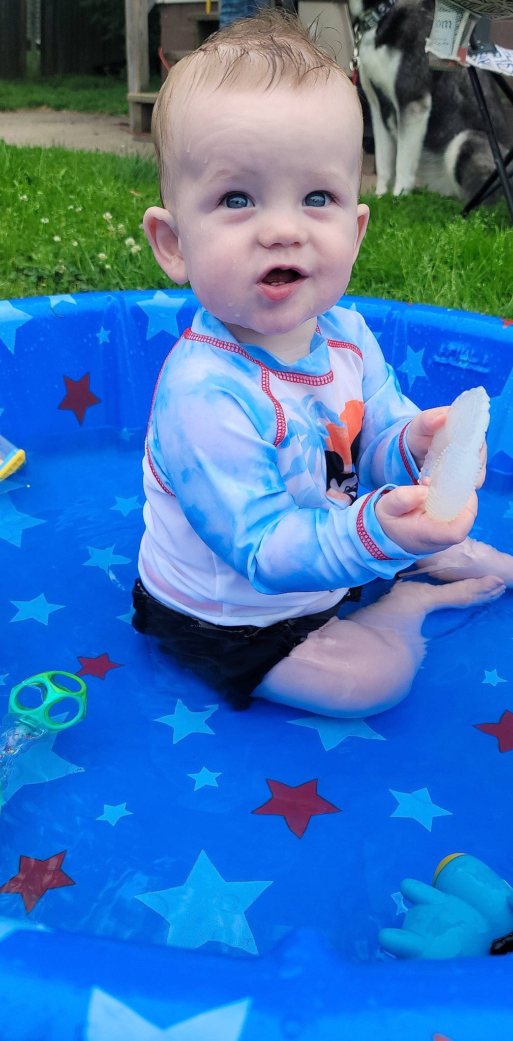 Rhyker joined the competition — help win amazing prizes! azure, baby, baby_toddler_clothing, blue, child, eye, fun, grass, green, happy, head, leaf, leisure, people_in_nature, person, plant, product, red, smile, toddler