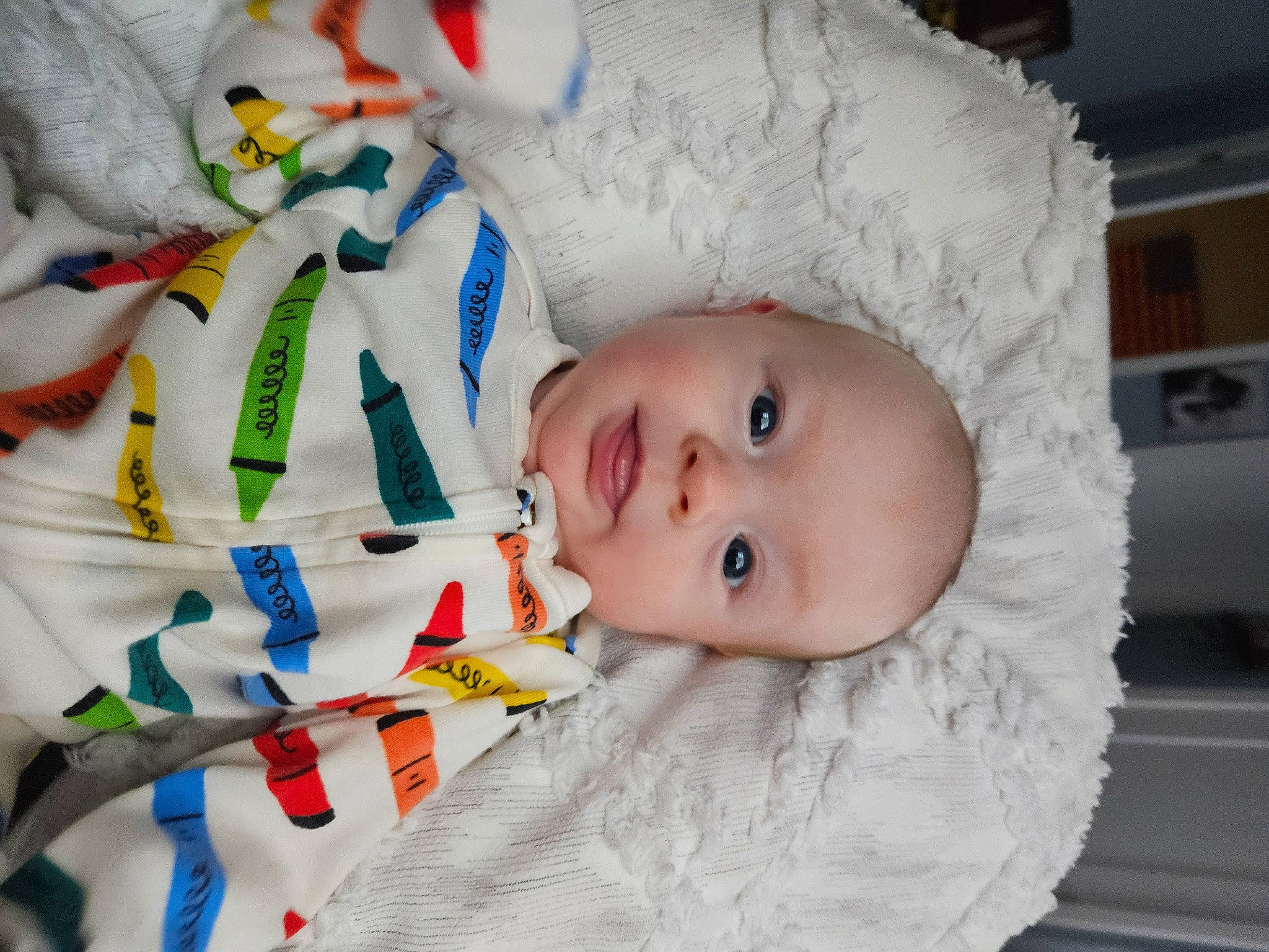 Eleanor is registered to the contest to win money with this photo: baby, baby_products, baby_toddler_clothing, child, comfort, event, fun, fur, hat, person, room, toddler