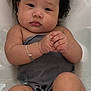 Skylar is registered to the contest to win money with this photo: baby, bathtub, water, child, towel, skin, foot, hand, bracelet, infant, cute, relaxing, indoors, portrait, baby_bath, young_child, skin_tone, wet, sitting, expression