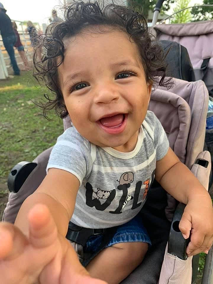 Khalil joined the competition — help win amazing prizes! baby_toddler_clothing, cheek, chin, eye, face, facial_expression, finger, gesture, hairstyle, hand, happy, head, lip, mouth, muscle, nose, person, skin, sleeve, smile
