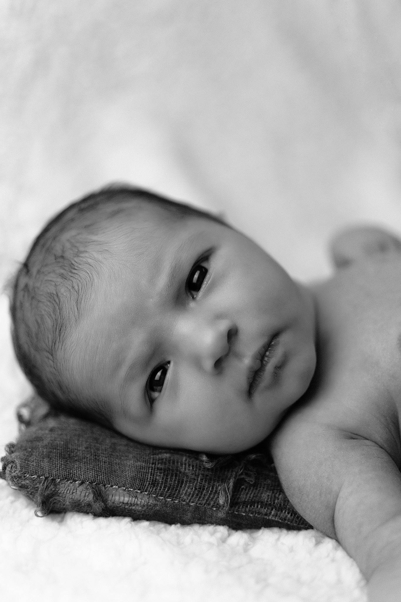 Alma participe au concours pour gagner de l'argent avec cette photo : baby, black_and_white, cheek, chin, comfort, eye, eyebrow, face, flash_photography, hair, happy, head, human_body, iris, lip, mouth, nose, person, skin, smile