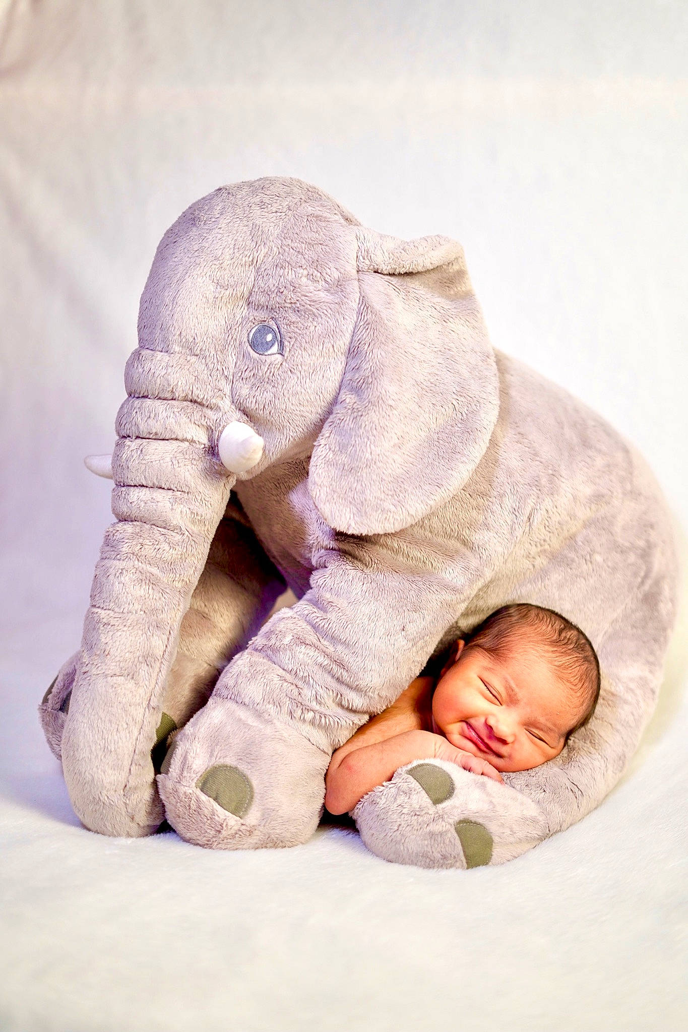 Sitara is registered to the contest to win money with this photo: african_elephant, animal_figure, baby, baby_sleeping, baby_toddler_clothing, comfort, elephant, elephants_and_mammoths, fawn, flesh, foot, hat, indian_elephant, linens, person, snout, terrestrial_animal, toddler, toy, working_animal