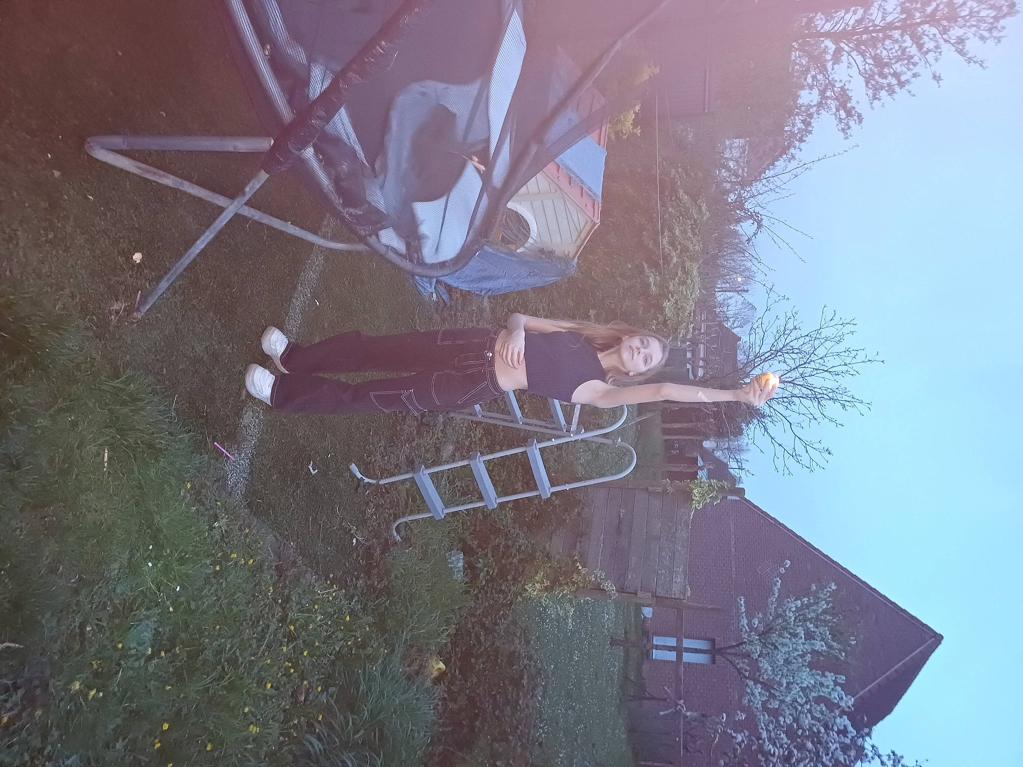 Lyza participe au concours pour gagner de l'argent avec cette photo : art, branch, building, grass, house, lens_flare, morning, person, plant, sky, space, street_light, sunlight, tints_and_shades, tree, twig, vegetation, water, wheel, window