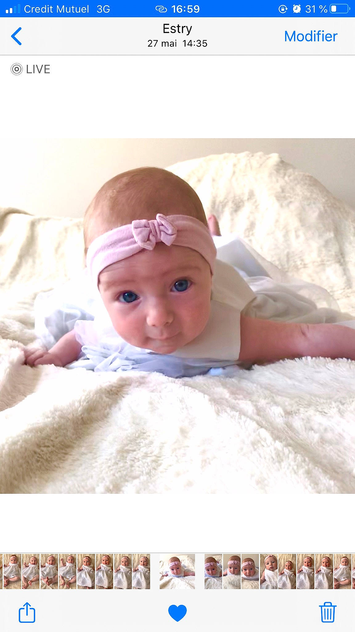 Hanaïa a rejoint le concours — aidez-le/la à gagner de superbes lots ! baby, child, eye, face, forehead, hair_accessory, head, headband, headgear, headwear, nose, person, photo_caption, photography, product, skin, smile, toddler