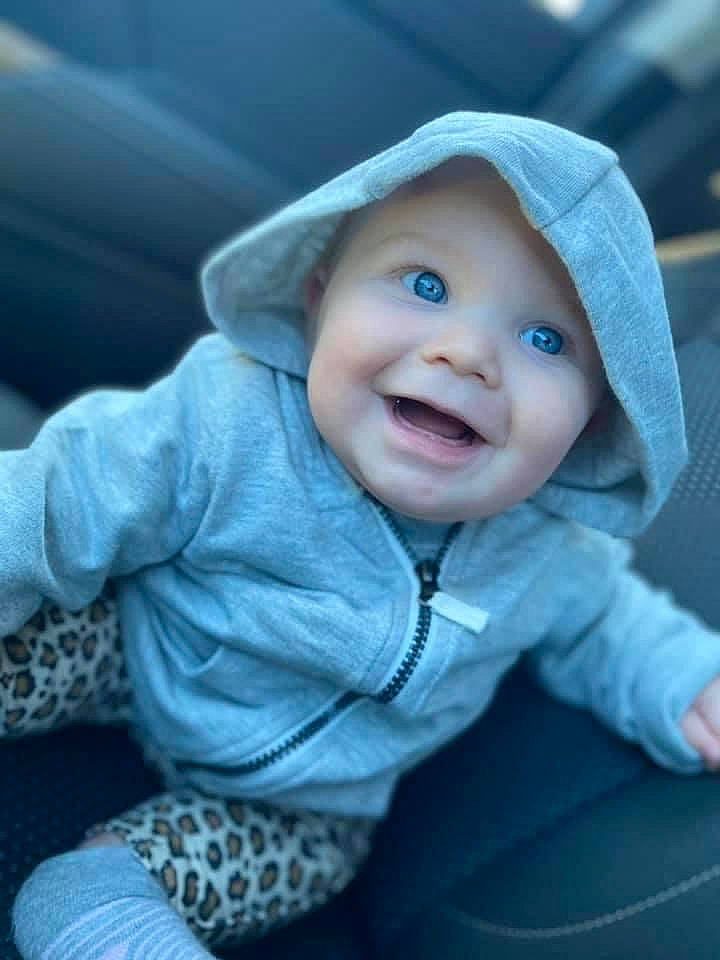 Ariah is registered to the contest to win money with this photo: baby, baby_toddler_clothing, cap, cheek, chin, eye, eyebrow, flash_photography, happy, hat, headgear, headwear, iris, joy, lip, mammal, mouth, nose, outerwear, person