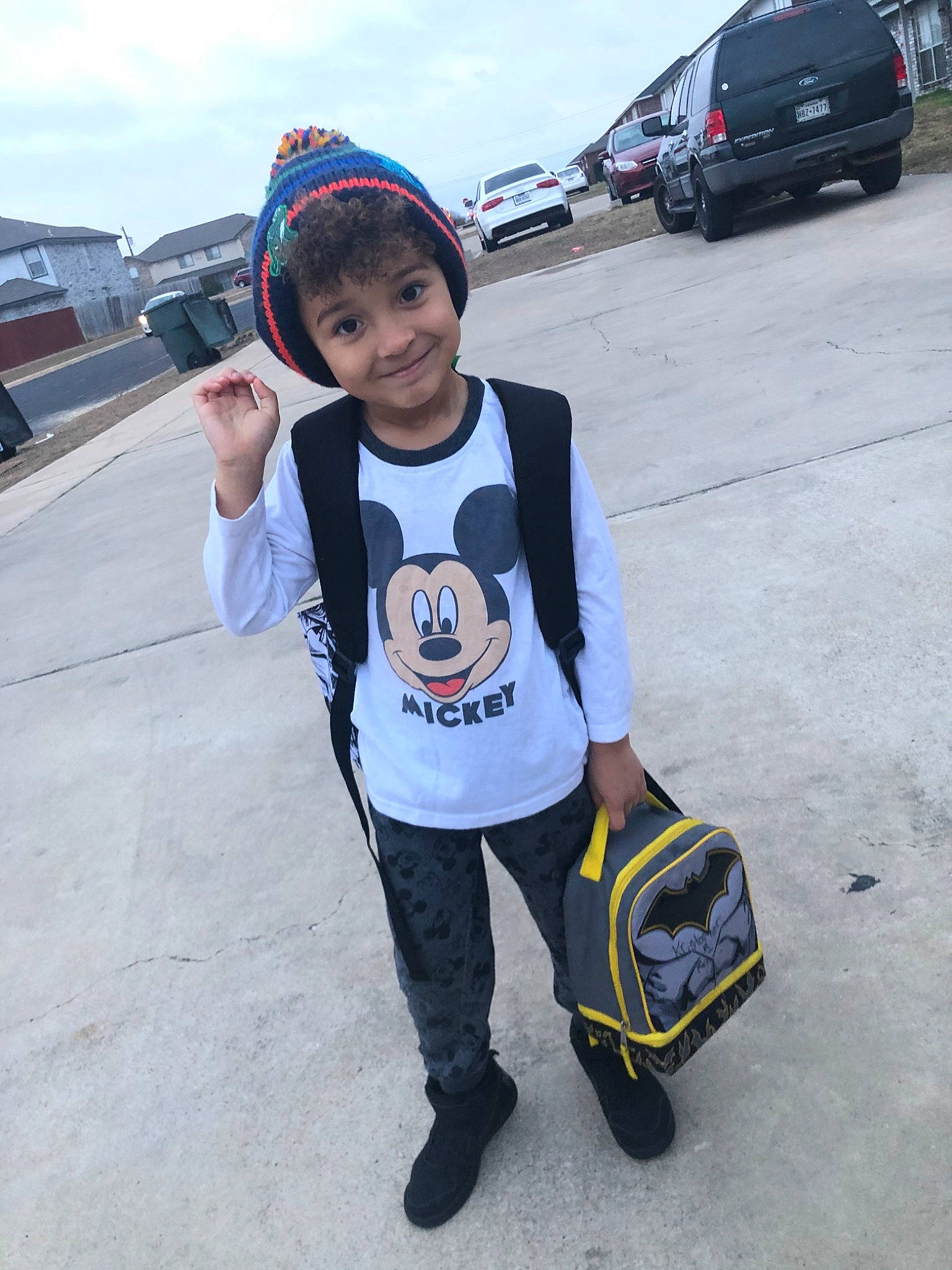 Kristopher is registered to the contest to win money with this photo: asphalt, auto_part, car, child, headlamp, joy, person, subcompact_car, toddler, travel, vacation, vehicle, wheel