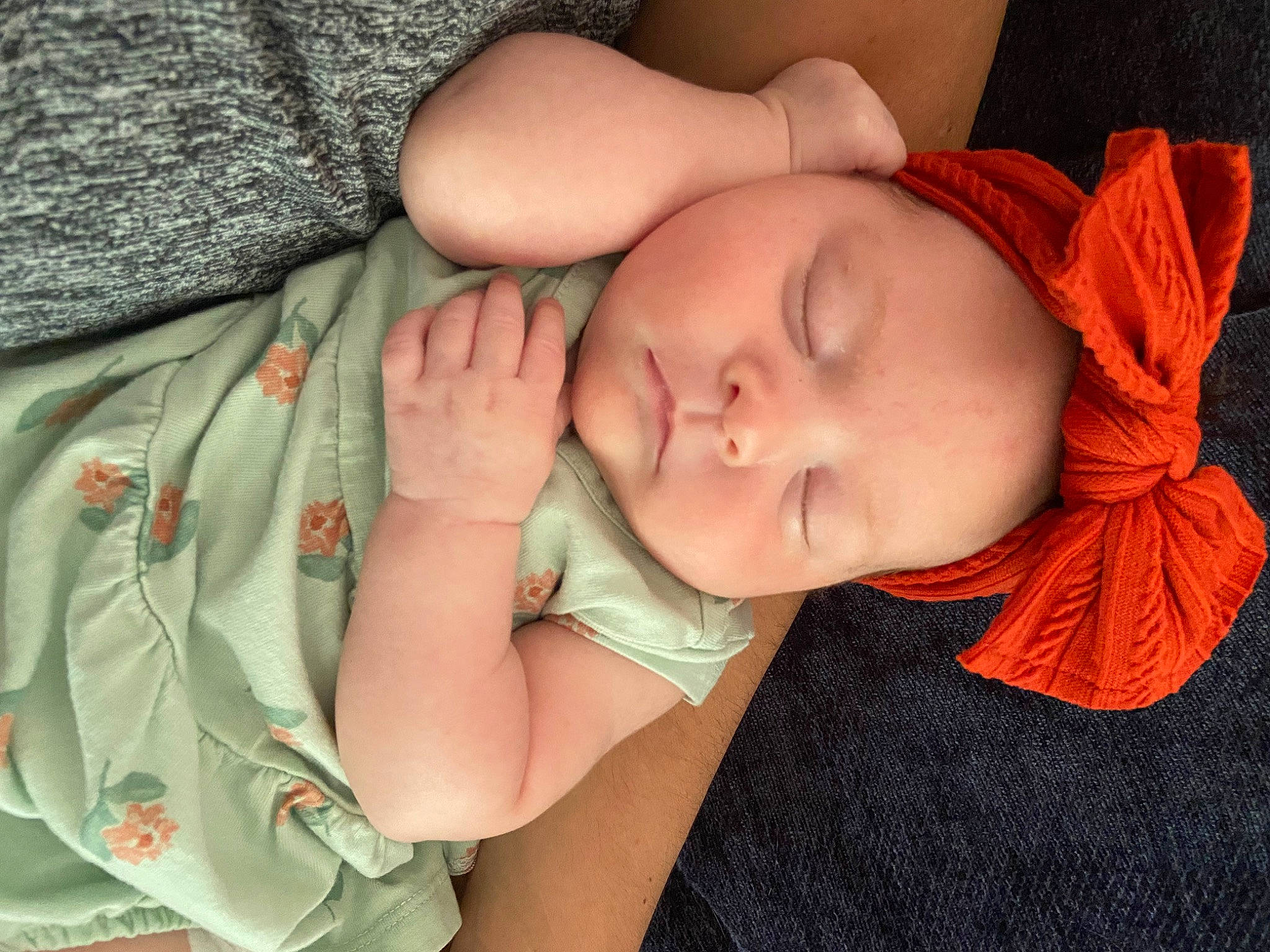 Leona joined the competition — help win amazing prizes! baby, baby_sleeping, baby_toddler_clothing, cheek, child, comfort, eye, finger, gesture, hand, human_body, lip, mouth, nail, nose, pattern, person, skin, sleeve, textile