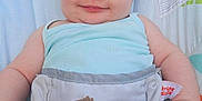 Ilona participe au concours pour gagner de l'argent avec cette photo : baby, child, infant, blue_eyes, tank_top, diaper_cover, sloth_print, baby_seat, colorful, smile, cute, chubby_cheeks, hair_tuft, skin, indoor, comfort, happy, portrait, playful, young
