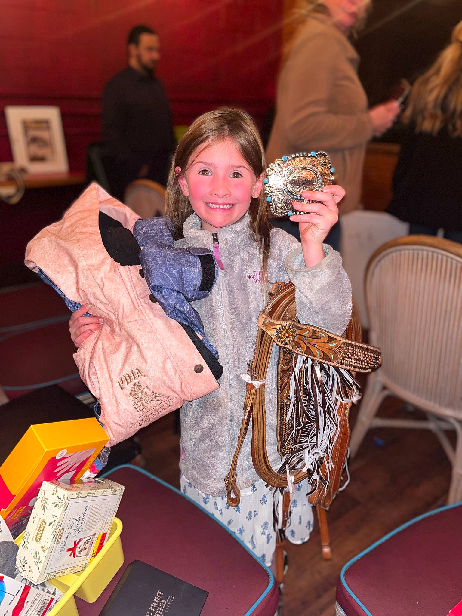 Gracee Kenzlee joined the competition — help win amazing prizes! bag, blurred, box, chair, child, costume, entertainment, event, fashion_accessory, fashion_design, fun, happy, joy, luggage_and_bags, outerwear, party, person, shipping_box, smile, under_exposed