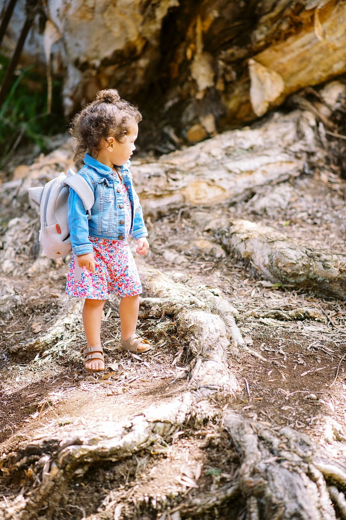 Taelyn Louise joined the competition — help win amazing prizes! adaptation, branch, forest, fun, grass, landscape, leg, leisure, natural_environment, people_in_nature, person, plant, recreation, sand, soil, sunlight, toy, trunk, wood, woodland