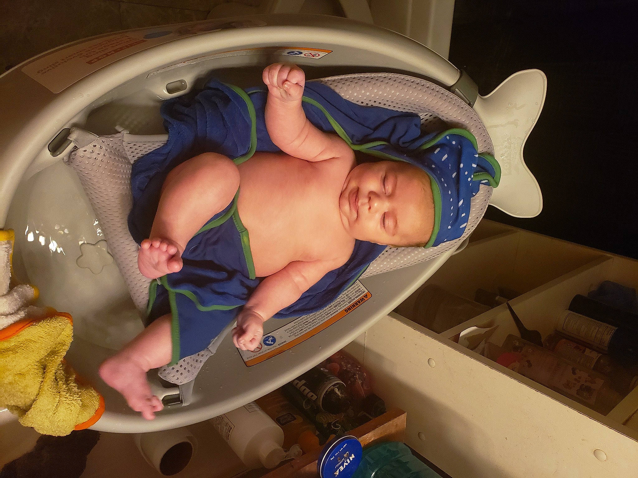 Creed joined the competition — help win amazing prizes! baby, baby_products, baby_safety, bathing, chest, child, comfort, cool, elbow, finger, fun, hat, headwear, human_body, leisure, mouth, person, skin, smile, thigh