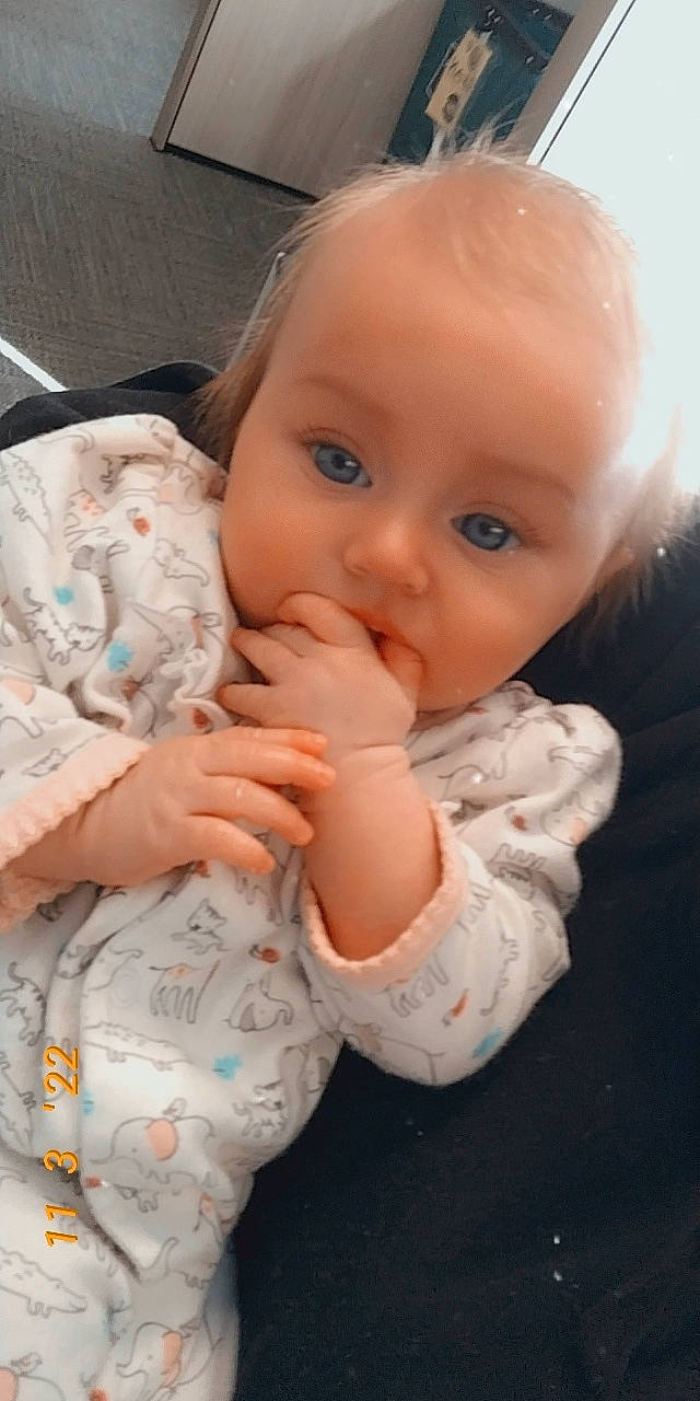 Haizley joined the competition — help win amazing prizes! baby, baby_toddler_clothing, cheek, comfort, ear, eyelash, facial_expression, finger, gesture, hand, happy, iris, lip, mouth, neck, nose, person, skin, sleeve, surprise