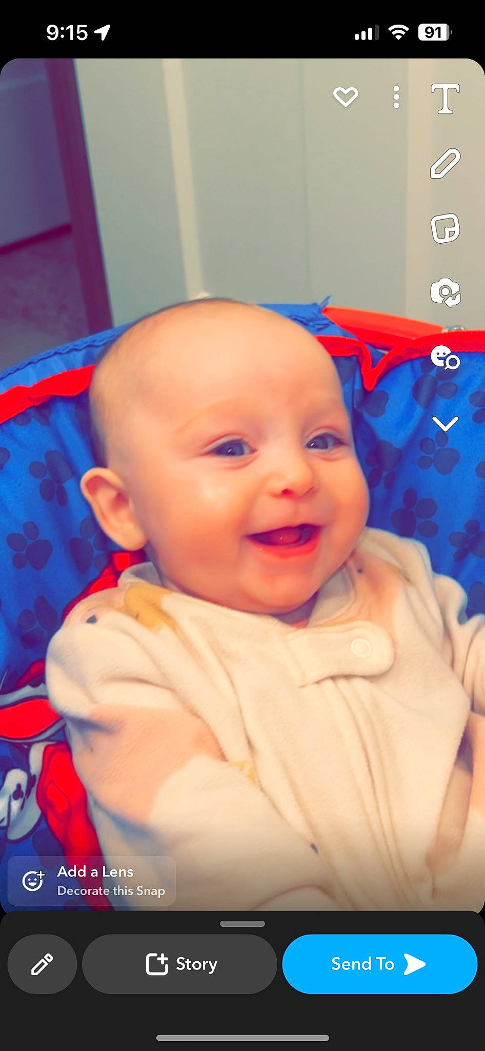 Lilian is registered to the contest to win money with this photo: baby, baby_laughing, baby_products, baby_toddler_clothing, cheek, child, chin, electric_blue, eyebrow, fun, happy, human_body, iris, joy, mouth, nose, person, room, skin, smile