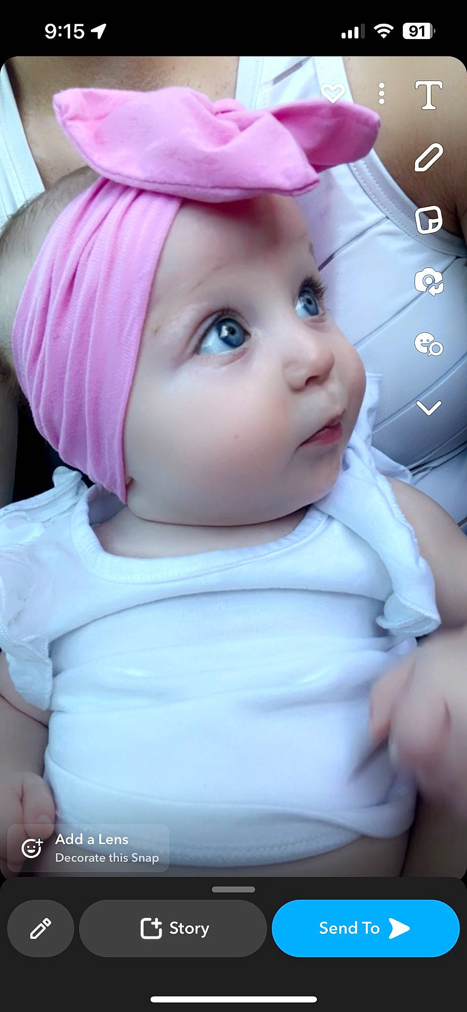 Lilian joined the competition — help win amazing prizes! baby, bangs, cap, cheek, child, costume_hat, eye, eyelash, fashion_accessory, happy, headwear, helmet, lip, magenta, person, pink, purple, skin, sleeve, toddler