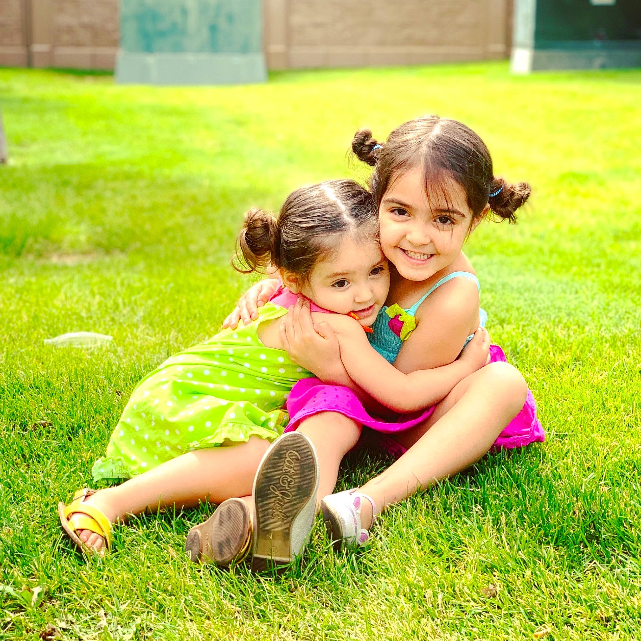 Ezabella joined the competition — help win amazing prizes! beauty, child, fun, grass, green, happy, headwear, interaction, joy, lawn, people, people_in_nature, person, photograph, photography, plant, play, sibling, sitting, skin