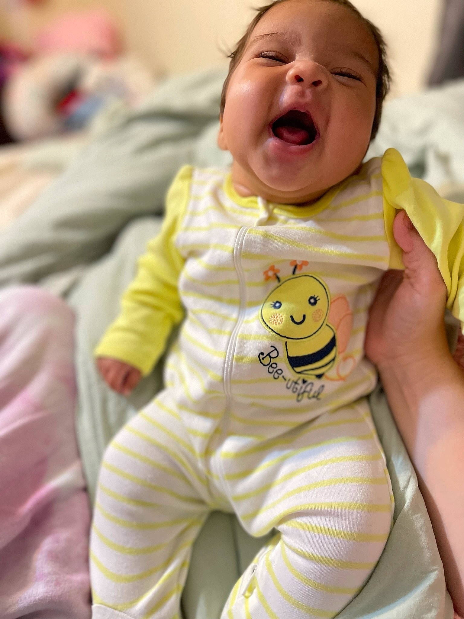 Mariah joined the competition — help win amazing prizes! baby, baby_products, baby_toddler_clothing, beauty, cheek, child, comfort, eye, facial_expression, fun, happy, head, human_body, iris, mouth, nose, person, sitting, skin, sleeve