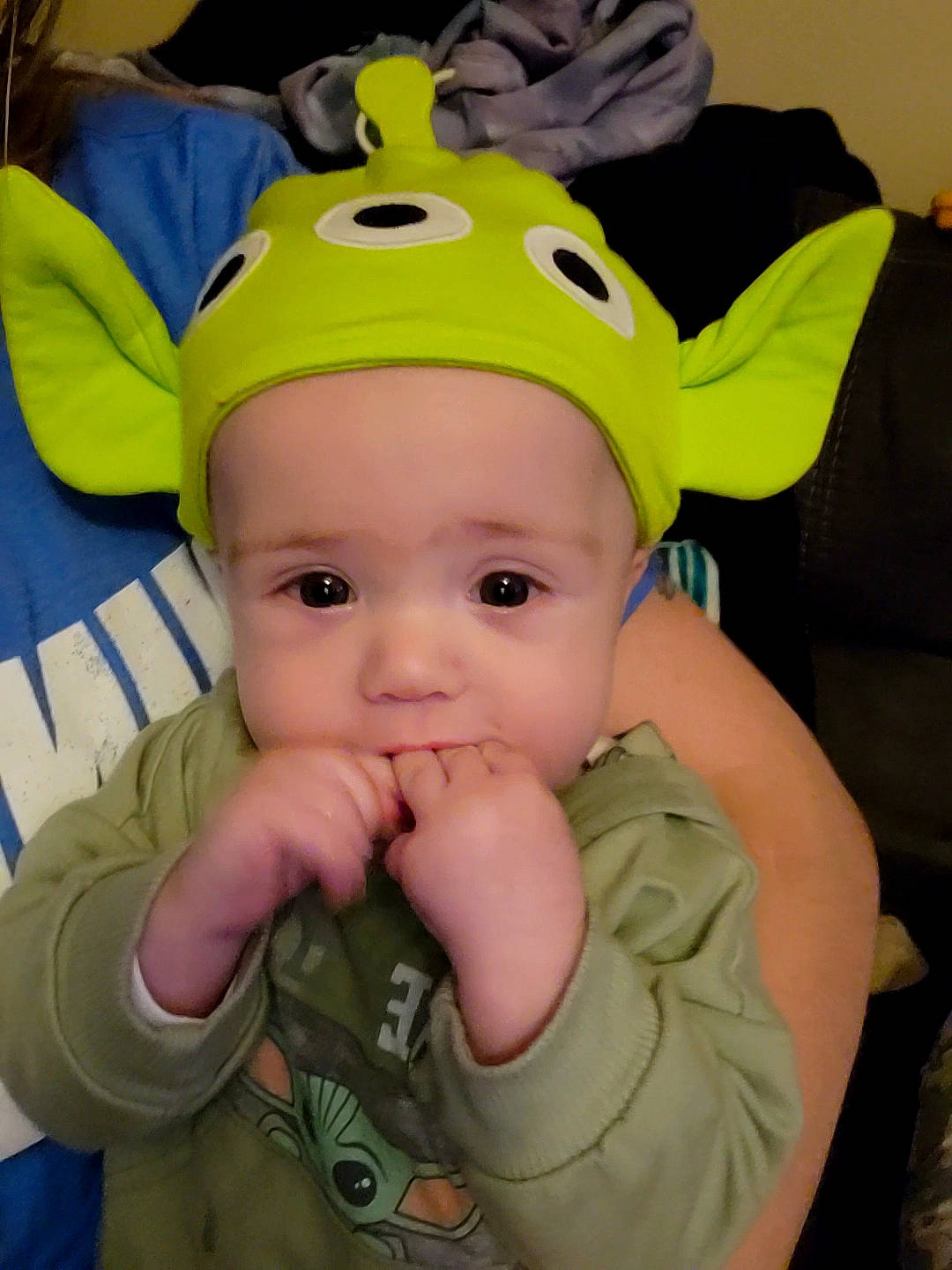 Noah joined the competition — help win amazing prizes! baby, baby_toddler_clothing, cap, cheek, child, chin, ear, eye, eyebrow, eyelash, fashion_accessory, fun, gesture, hair_accessory, happy, headwear, helmet, person, personal_protective_equipment, sleeve